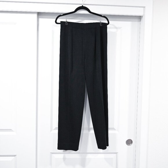 Misook Medium Knit Black Pleated Straight Leg Pants - Picture 1 of 5